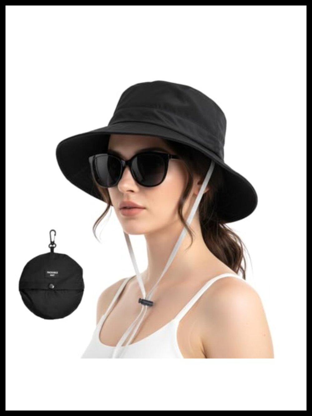 Waterproof Packable Quick Dry Sun Bucket Hat Adjustable Chin Strap